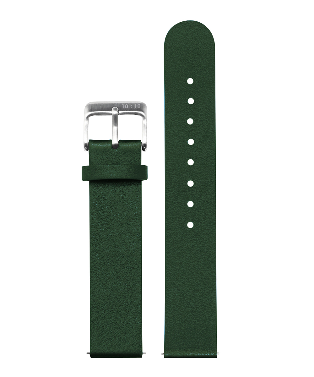 10:10 BY NENDO LEATHER STRAP HUNTER GREEN L007