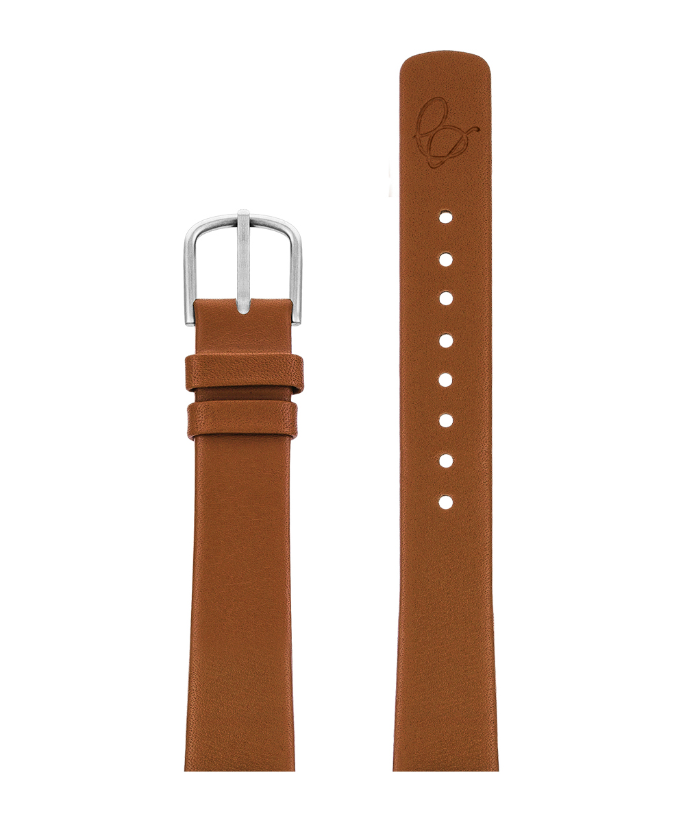 ARNE JACOBSEN Watch Leather Strap Camel ~ Silver