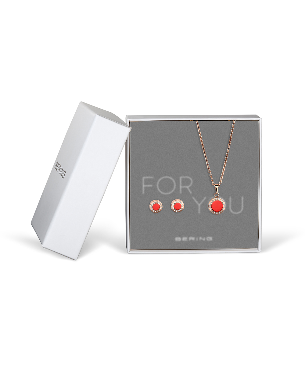 BERING Gift Sets Necklace & Earrings 427-707-Red