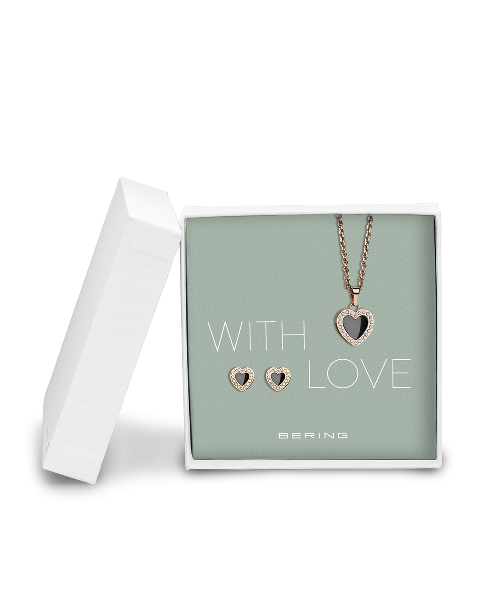 BERING Gift Sets Necklace & Earrings 428-712-Black (Heart)