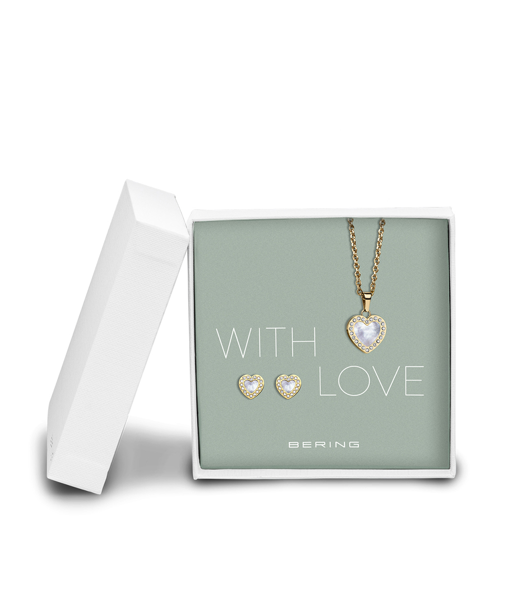 BERING Gift Sets Necklace & Earrings 428-712-Gold (Heart)