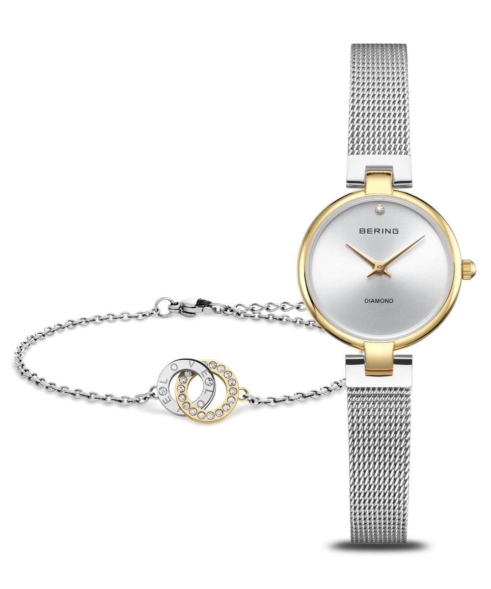 y1219z\t BERING Ladies Watch&Bracelet Silver&Gold 17724-010-GWP ix[OfB[Xrv&uXbg Vo[&S[hj